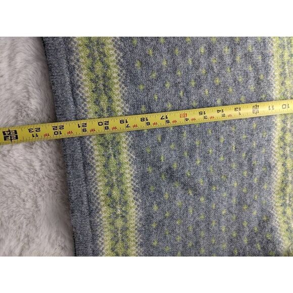 Carroll Reed Nordic Fair Isle Green Gray Wool Clasp Cardigan Sweater Women's Siz - Picture 7 of 8